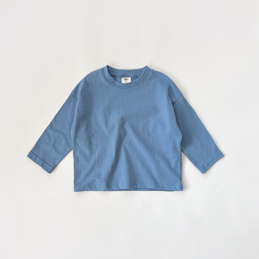 긴팔 티셔츠 블루 색상 이미지-S1L37