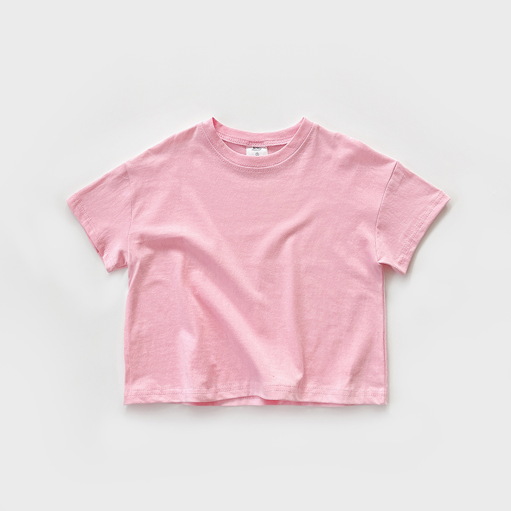 반팔 티셔츠 베이비핑크 색상 이미지-S1L47